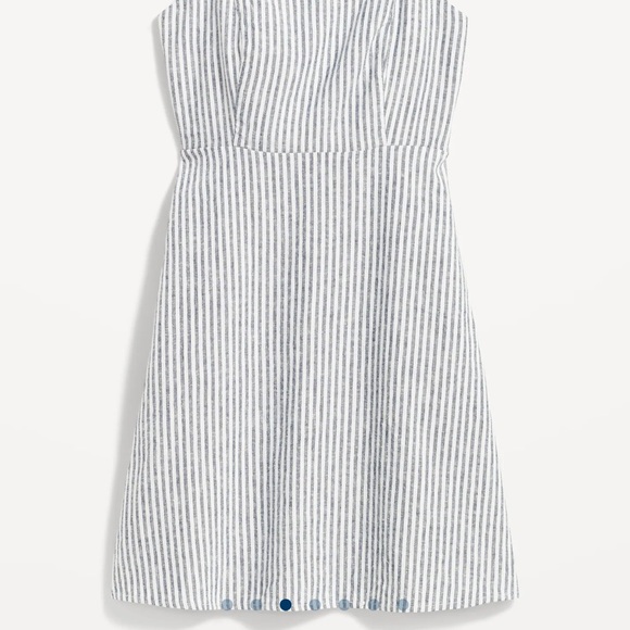 NWT OLD NAVY Fit & Flare Matching Tie-Strap Mini Dres: Blue Stripe SIZE XLARGE - Picture 4 of 9